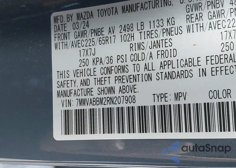 2024 Mazda Cx-50 2.5 S Preferred из США, поврежденный, VIN 7MMVABBM2RN207908